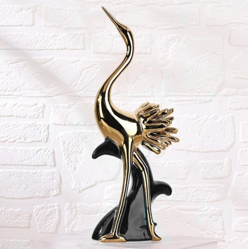 Statuetă Morello - Flamingo Black &amp; Gold, 31.5 х 12 х 7.5 cm