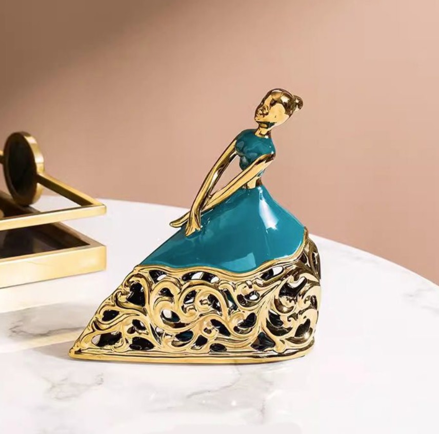 Statuetă Morello - Lady Green &amp; Gold, 20 х 19 х 7.5 cm