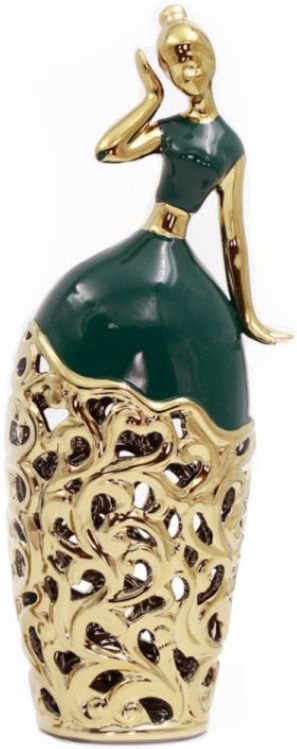 Statuetă Morello - Lady Green &amp; Gold, 31 х 10 х 7.5 cm