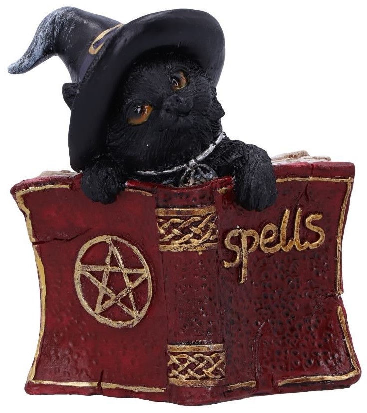 Statuetă Nemesis Now Adult: Gothic - Kitty's Grimoire (Red), 8 cm