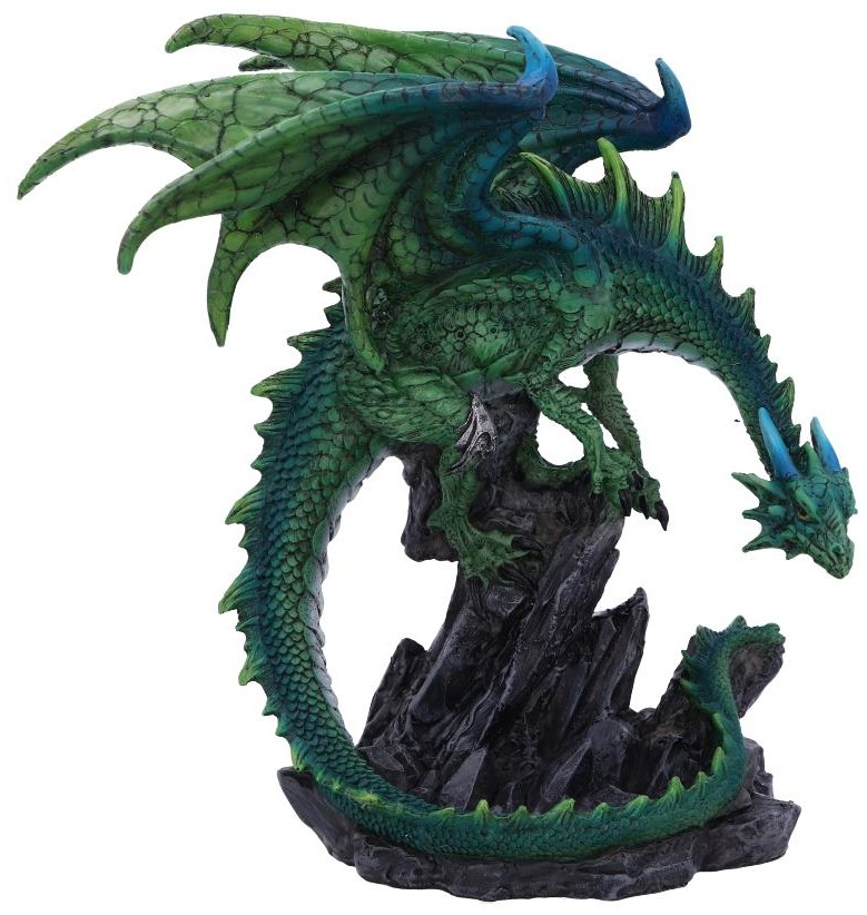 Statuetă Nemesis Now Fantasy: Dragons - Clifftop Keeper Green Dragon, 20 cm