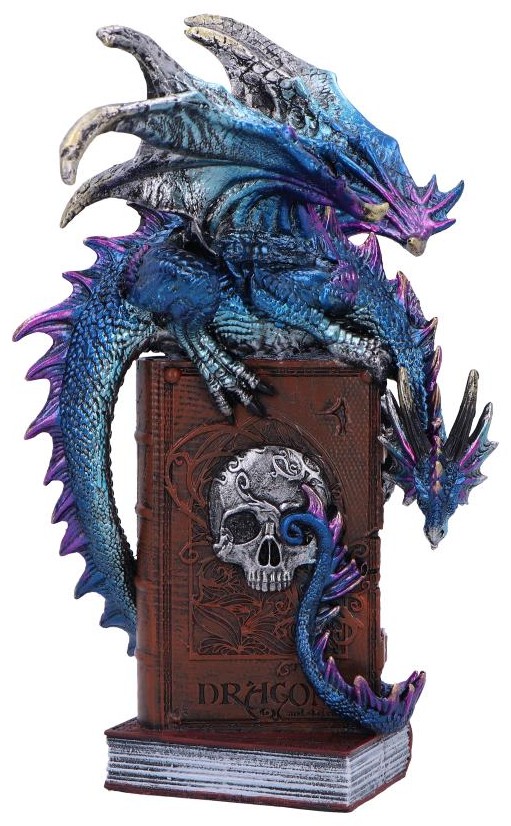 Statuetă Nemesis Now Gothic: Dragons - A Tale of Dragons Skull Book, 22 cm