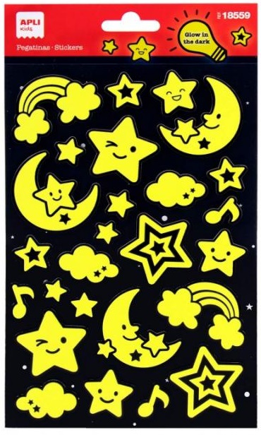 Stickere care lumineaza in intuneric Luna si stele