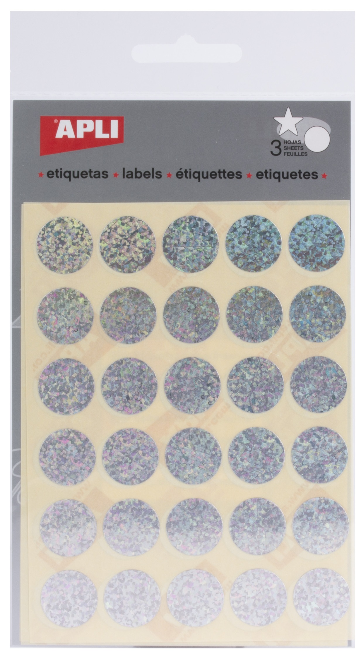 Stickere Praf de stele, cerc, 20mm, 3 coli/pac.
