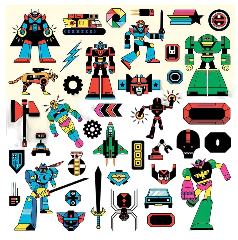 Stickere cu roboți și supereroi Djeco - 160 buc