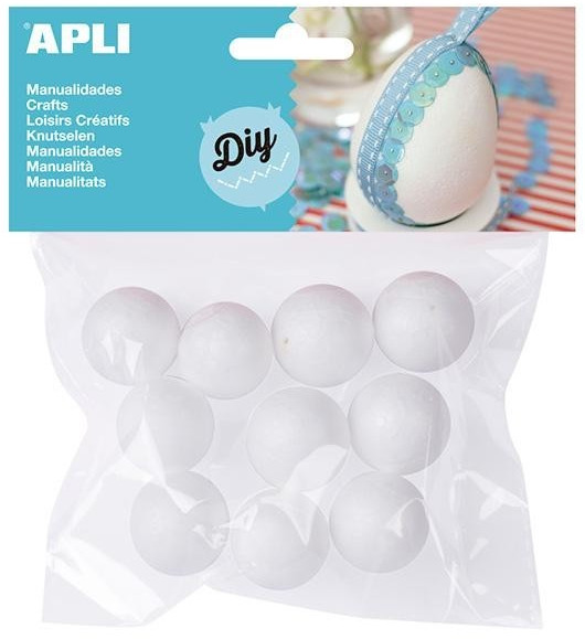 Set creativ APLI - Bile, 25 mm, din polistiren, 10 bucati