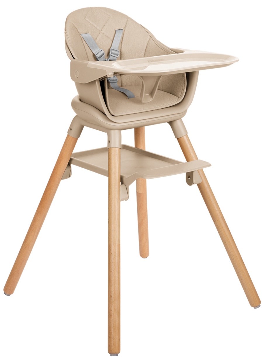 Scaun de masă 2 în 1 KikkaBoo - Woody, Beige