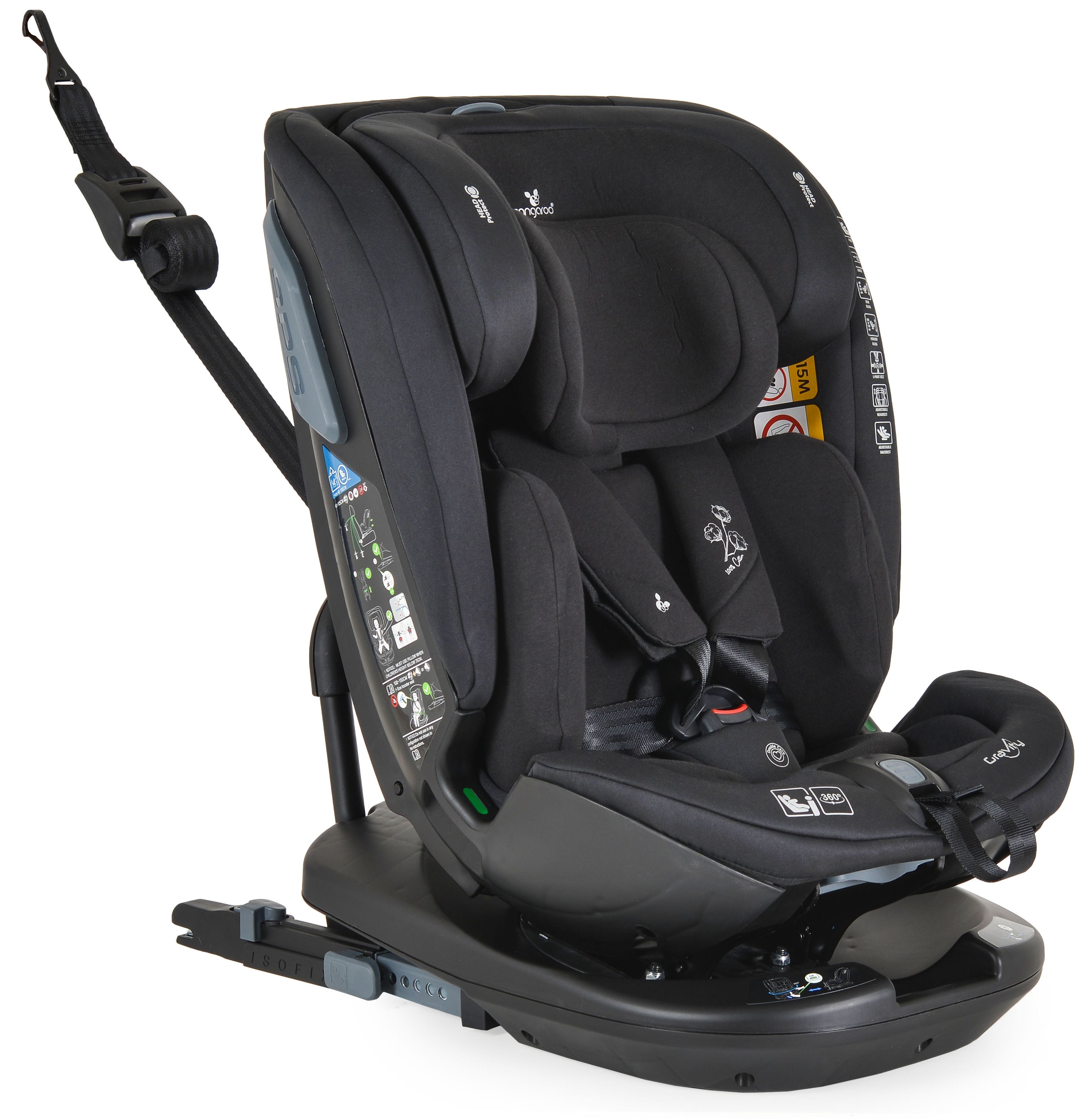 Scaun auto Cangaroo - Gravity, 360°, i-Size, с IsoFix , 40-150 cm, negru