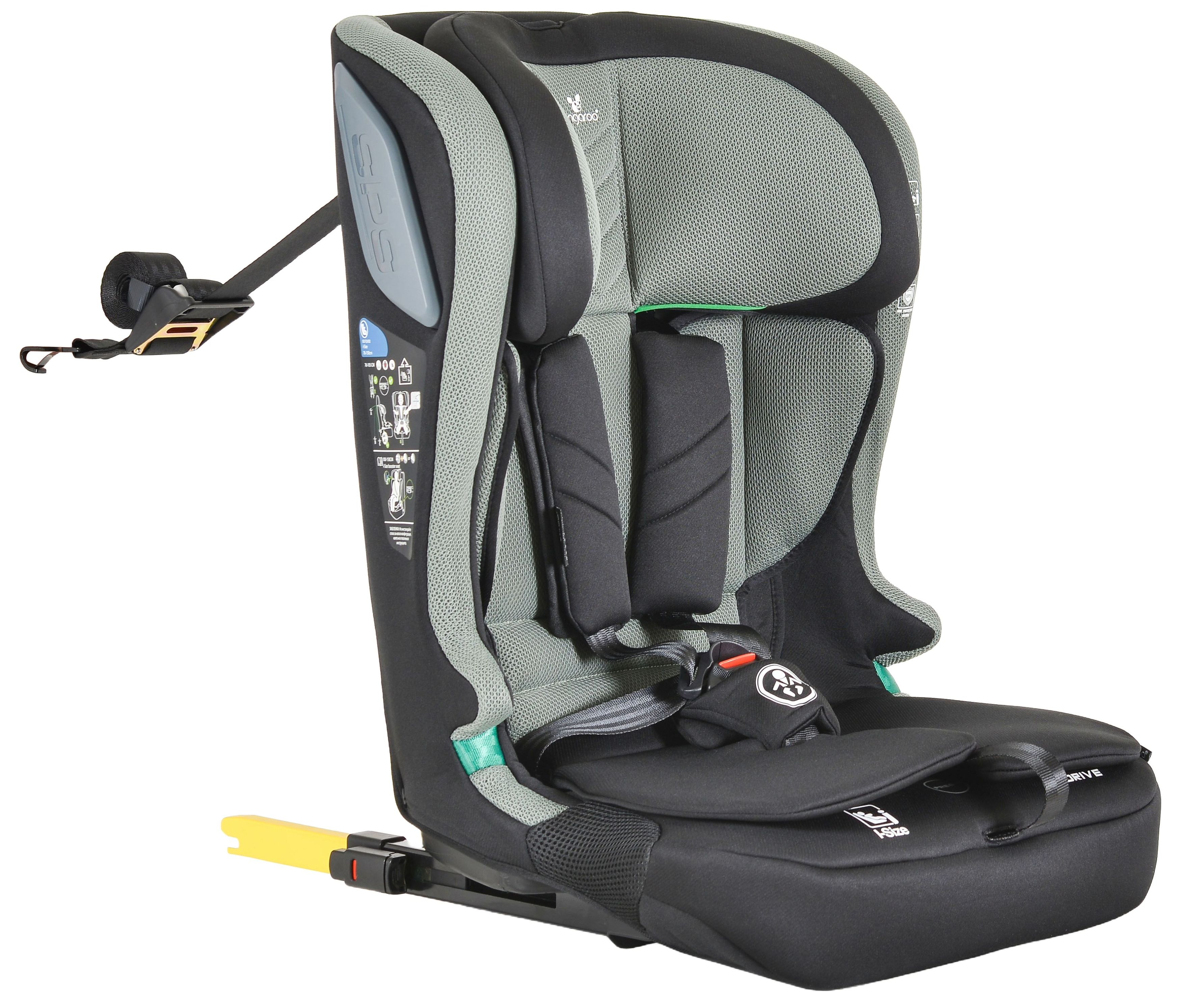 Scaun auto Cangaroo - iDrive, i-Size, IsoFix , 76-150 cm, Twill-Green