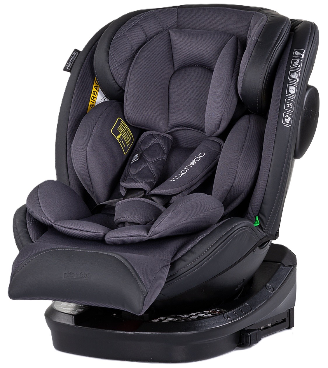Scaun auto Chipolino - Hypnotic, 360, IsoFix, I-Size, 40-150 cm, antracit