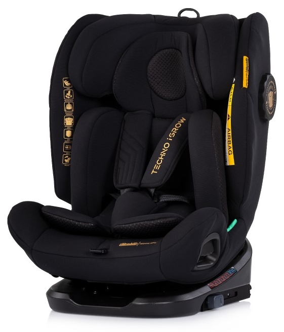 Scaun auto Chipolino - Techno Igrow, 360°, cu IsoFix, i-Size, negru