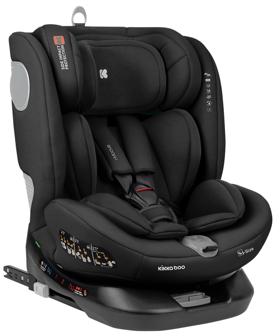 Scaun auto KikkaBoo - i-Moove, IsoFix, i-Size, 40-150 cm, Black