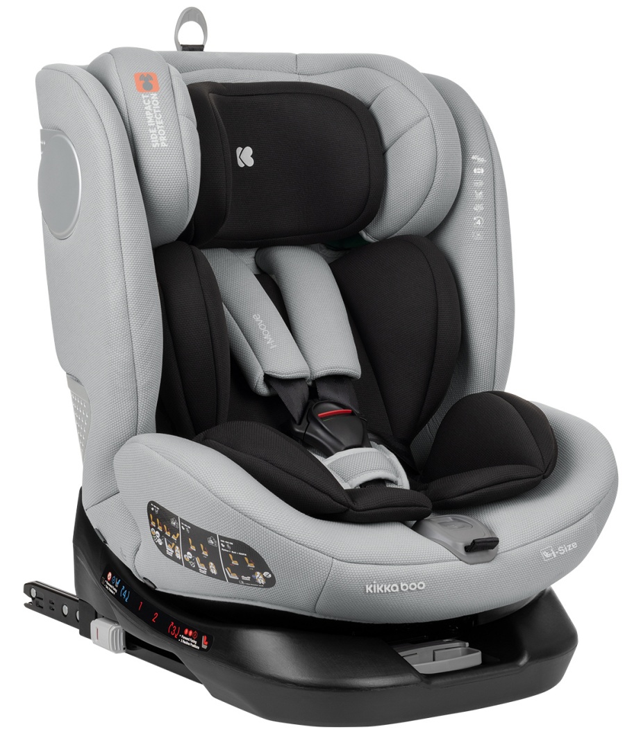 Scaun auto KikkaBoo - i-Moove, IsoFix, i-Size, 40-150 cm, Light Grey