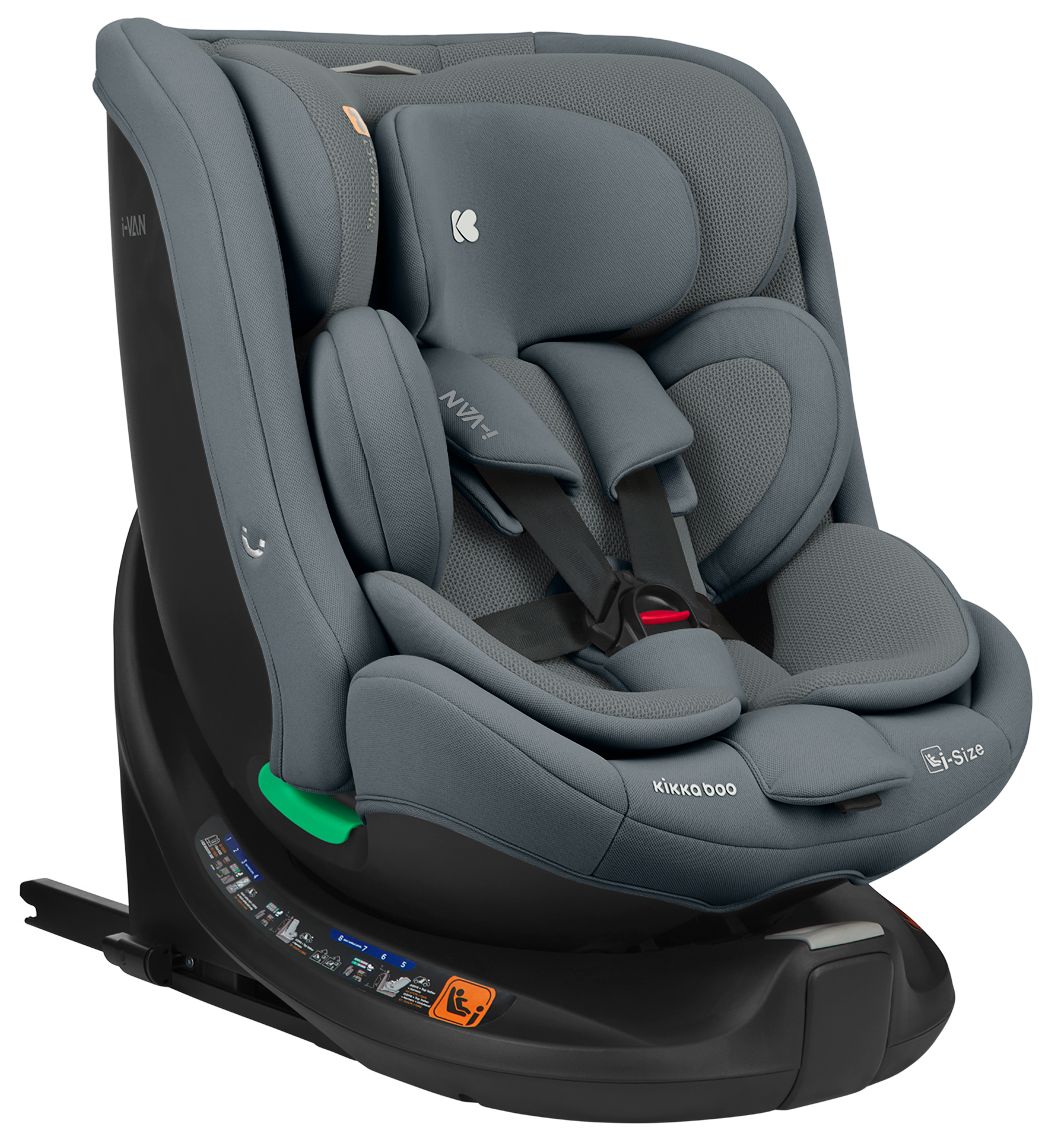 Scaun auto KikkaBoo - i-Van, 360°, IsoFix, i-Size, 40-150 cm, Dark Grey