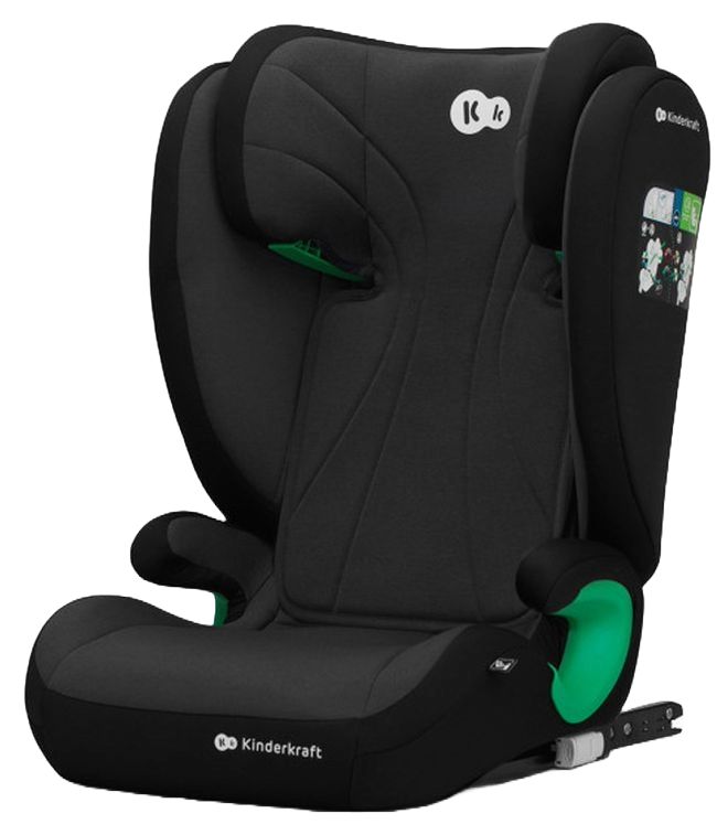 Scaun auto KinderKraft - Junior Fix 2, IsoFix, i-Size, 100-150 cm, Graphite Black