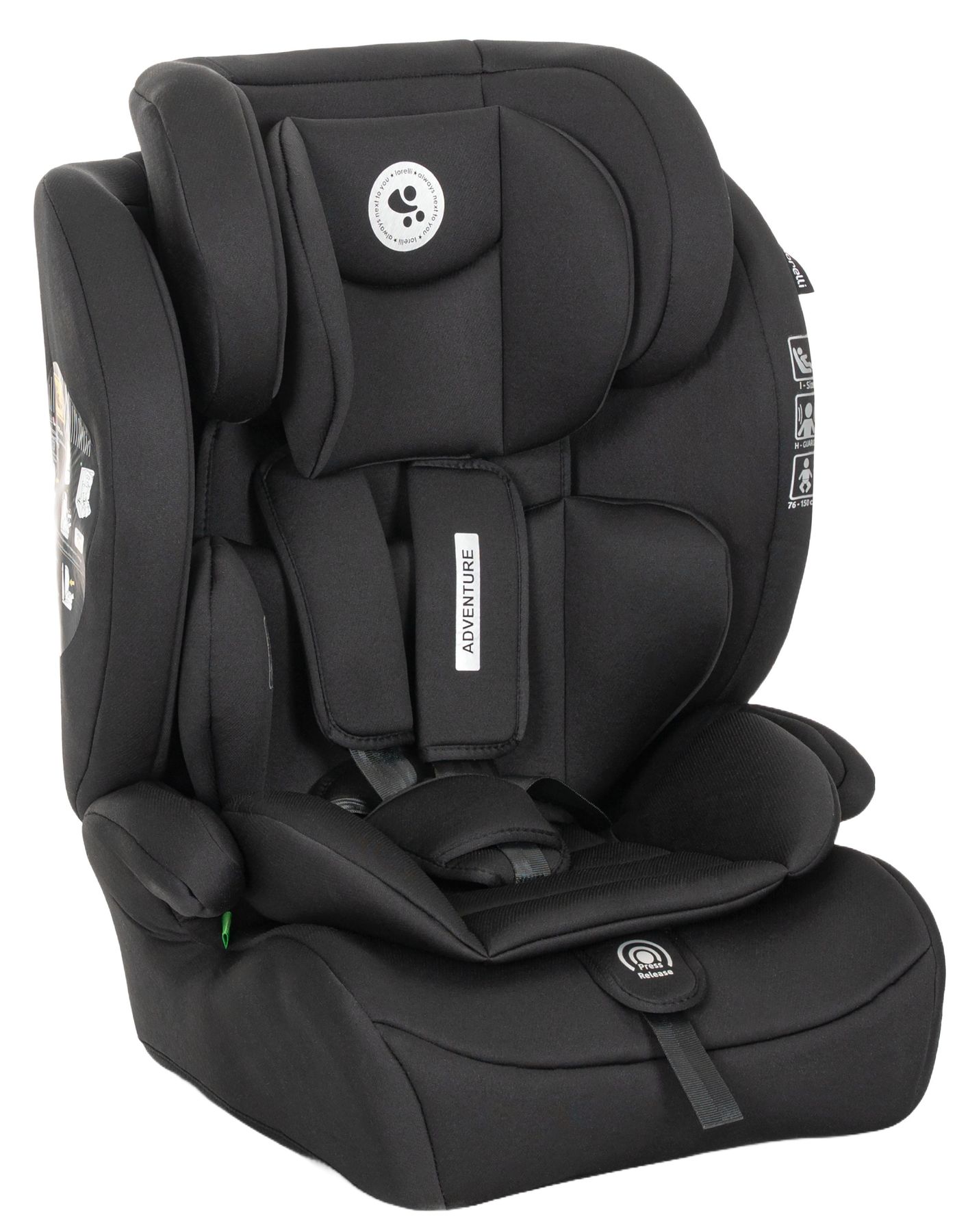 Scaun auto Lorelli - Adventure, i-Size, 76-150 cm, negru