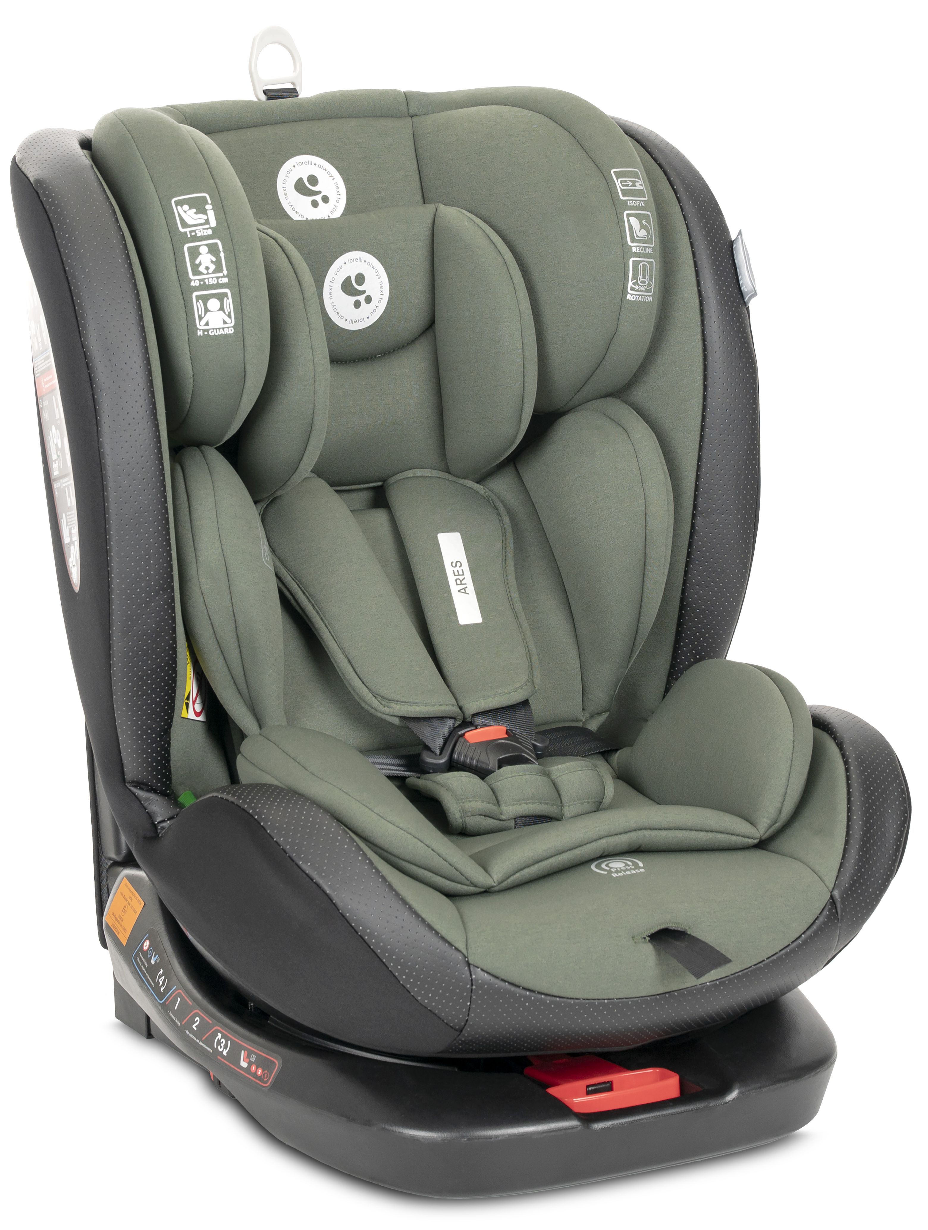 Scaun auto Lorelli - Ares, 360°, IsoFix, i-Size, 40-150 cm, Green