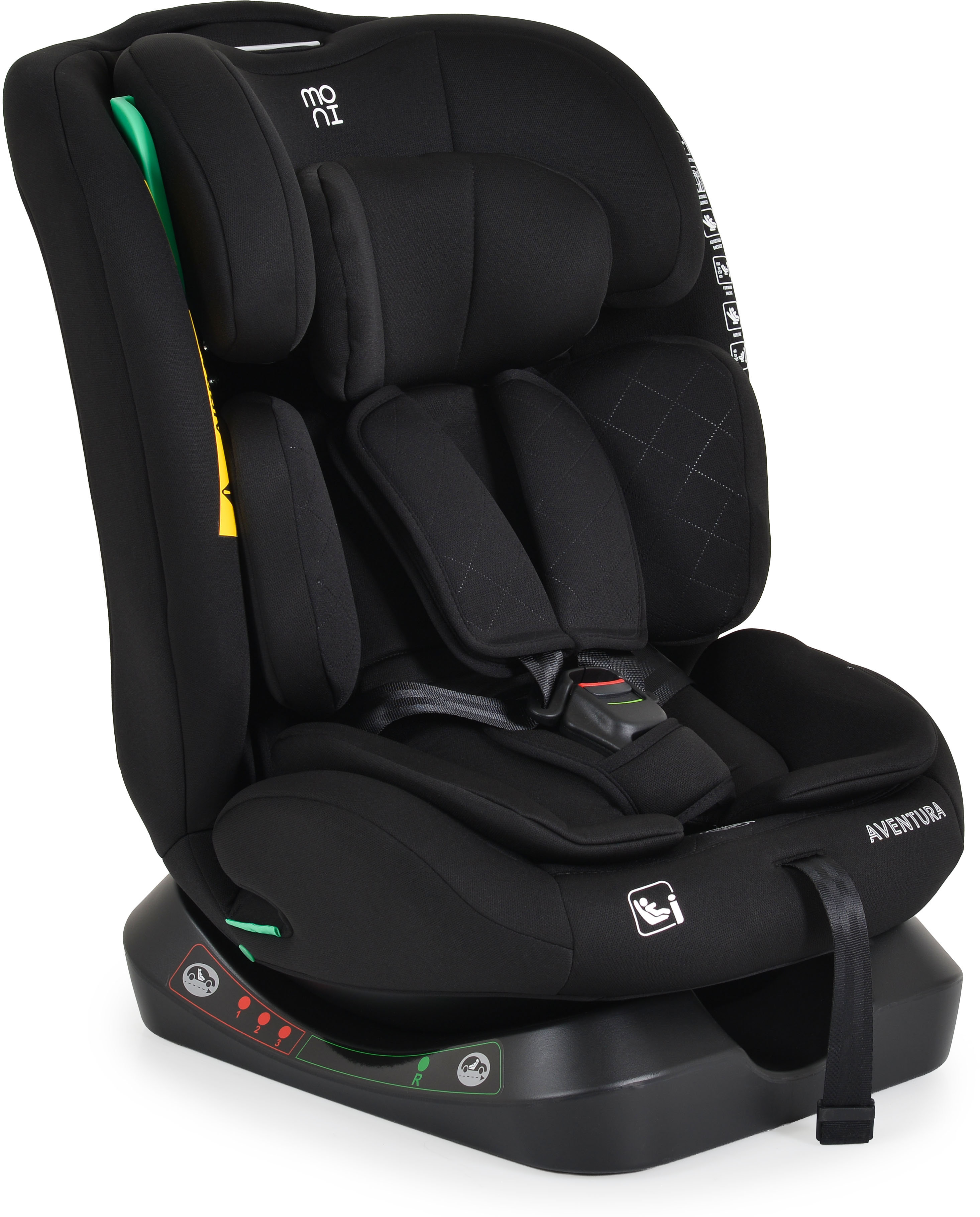 Scaun auto Moni - Aventura, I-Size, 40-150 cm, Black