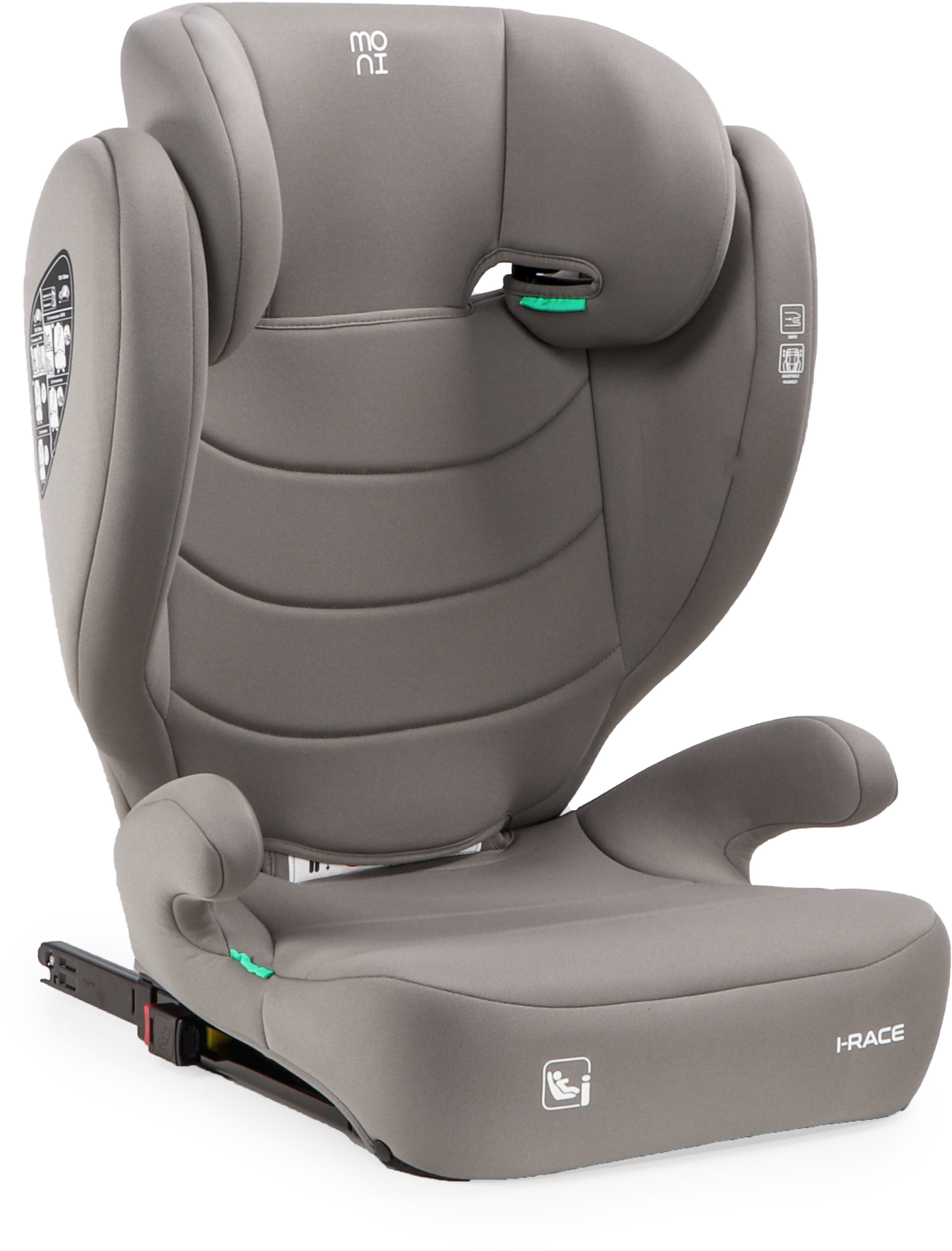Scaun auto Moni - i-Race, IsoFix, i-Size, 100-150 cm, Cool Beige