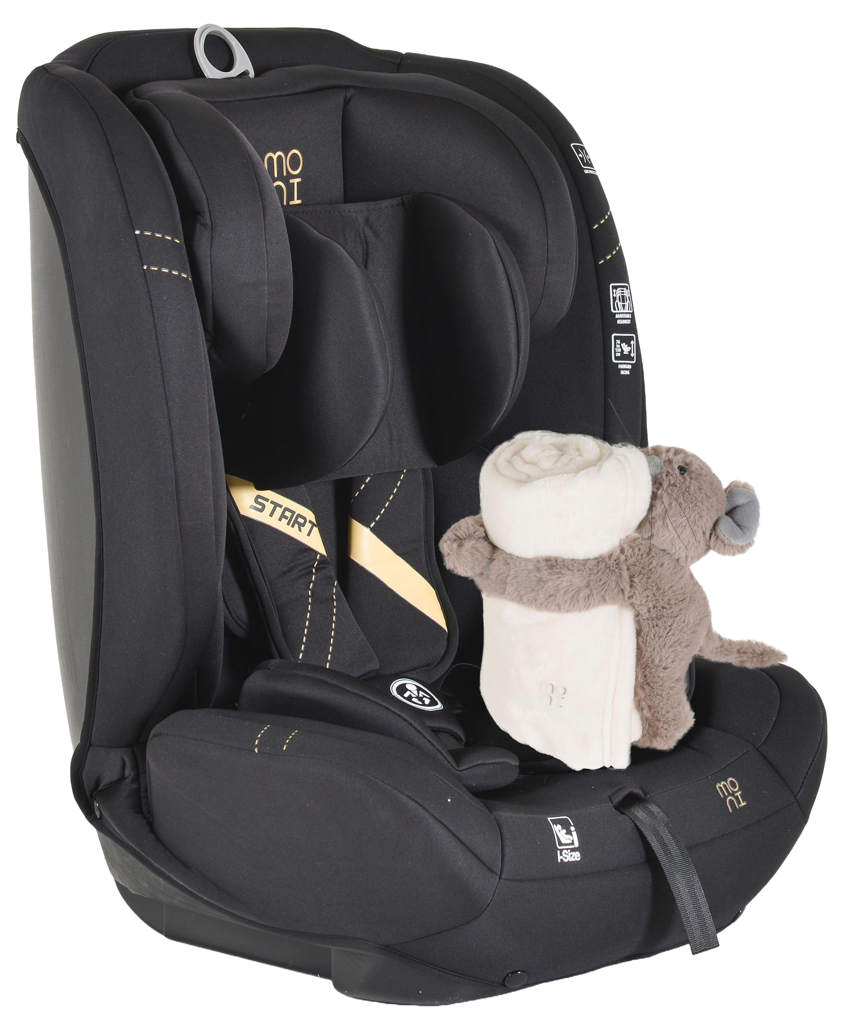 Scaun auto  Moni - Start, i-Size, 76-150 cm, negru + cadou