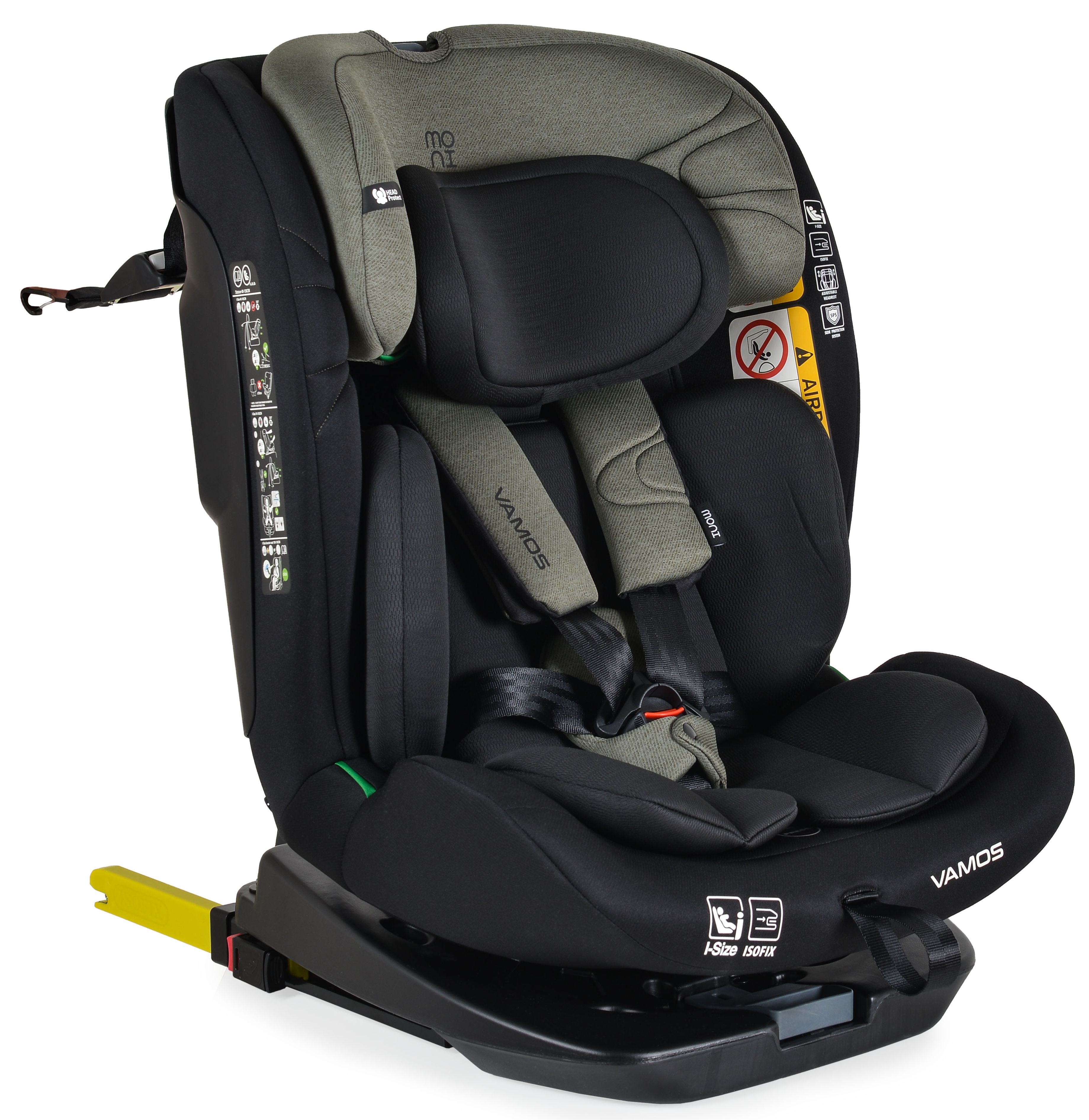 Scaun auto Moni - Vamos, i-Size, IsoFix, 360°, 40-150 cm, Military green