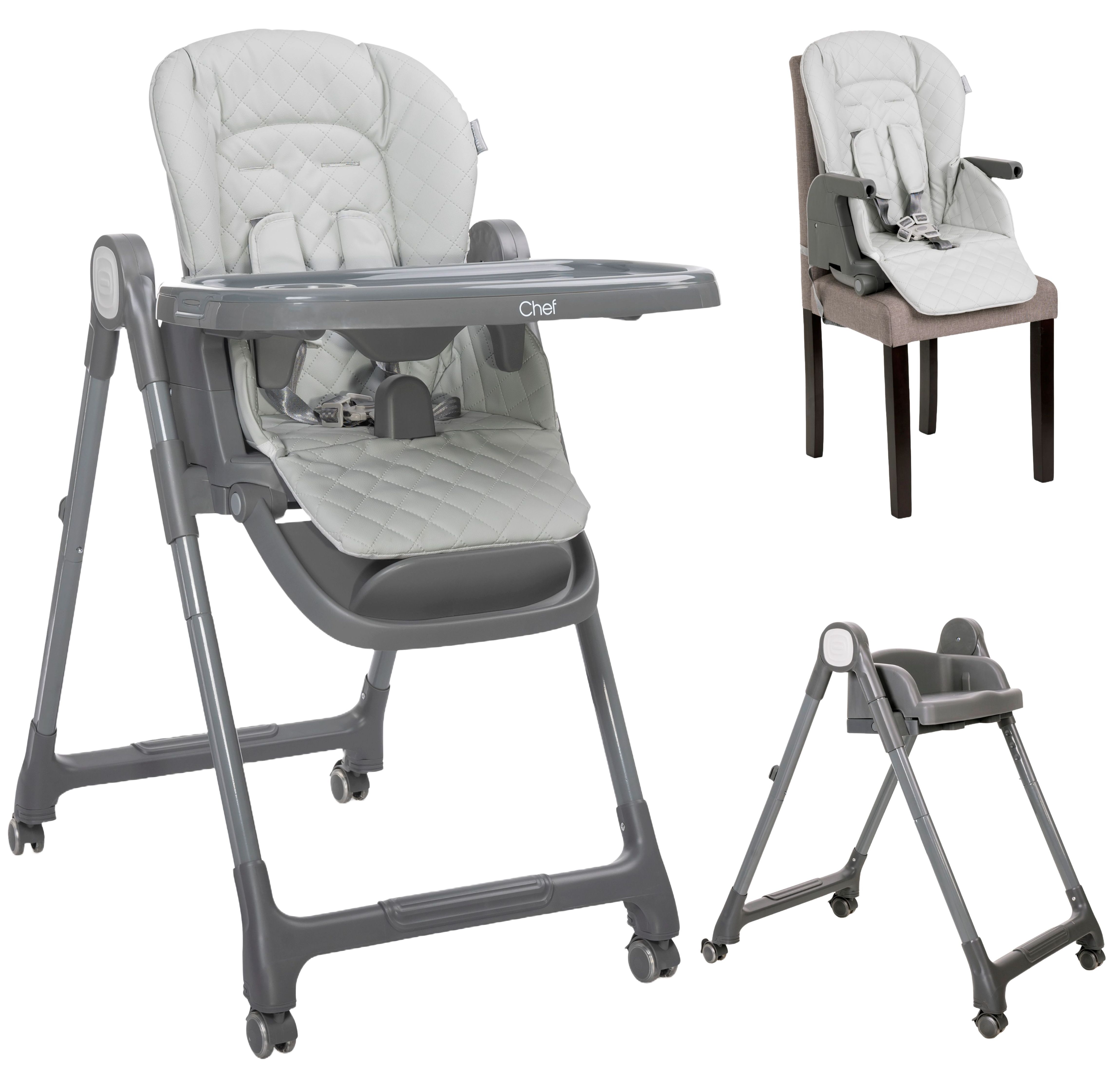 Scaun de masă 3 în 1 Lorelli - Chef, Grey Leather