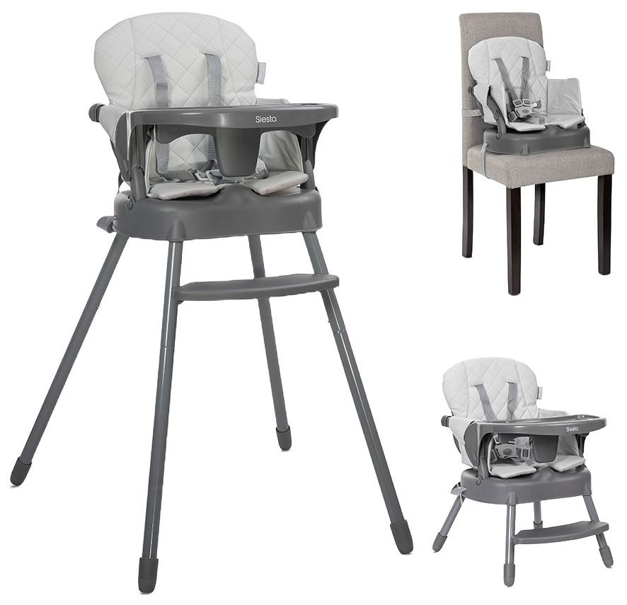 Scaun de masă 3 în 1 Lorelli - Siesta, Grey Leather