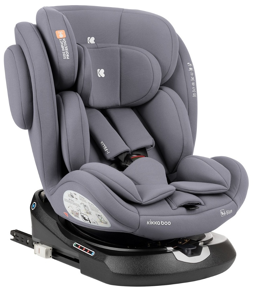 Scaun auto KikkaBoo - i-Felix, IsoFix, i-Size, 40-150 cm, Light Grey