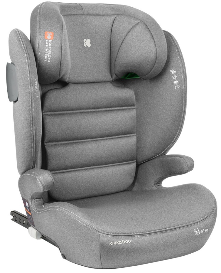 Scaun auto  KikkaBoo - i-Track, IsoFix, i-Size, 100-150 cm, gri deschis