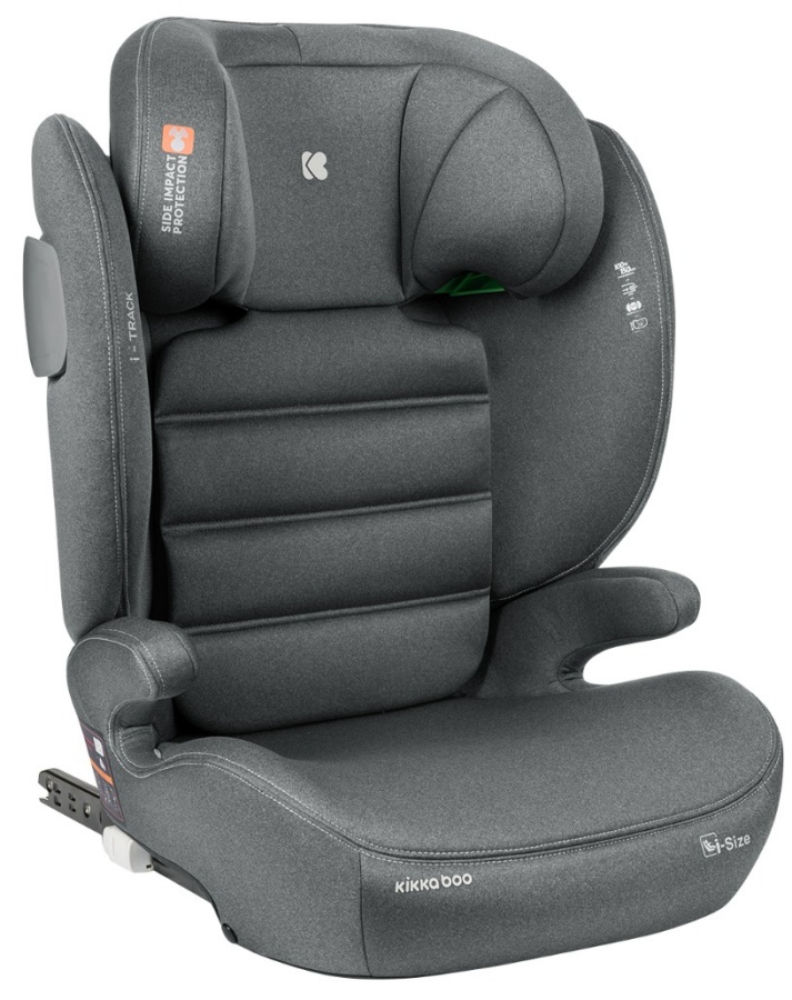 Scaun auto KikkaBoo - i-Track, IsoFix, i-Size, 100-150 cm, gri închis