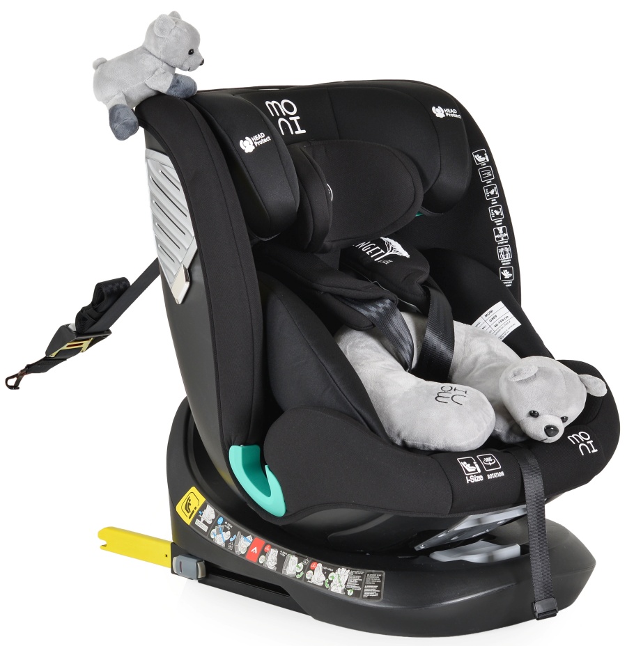 Scaun auto pentru copii Moni - Serengeti, IsoFix, I-Size, 40-150 cm, negru
