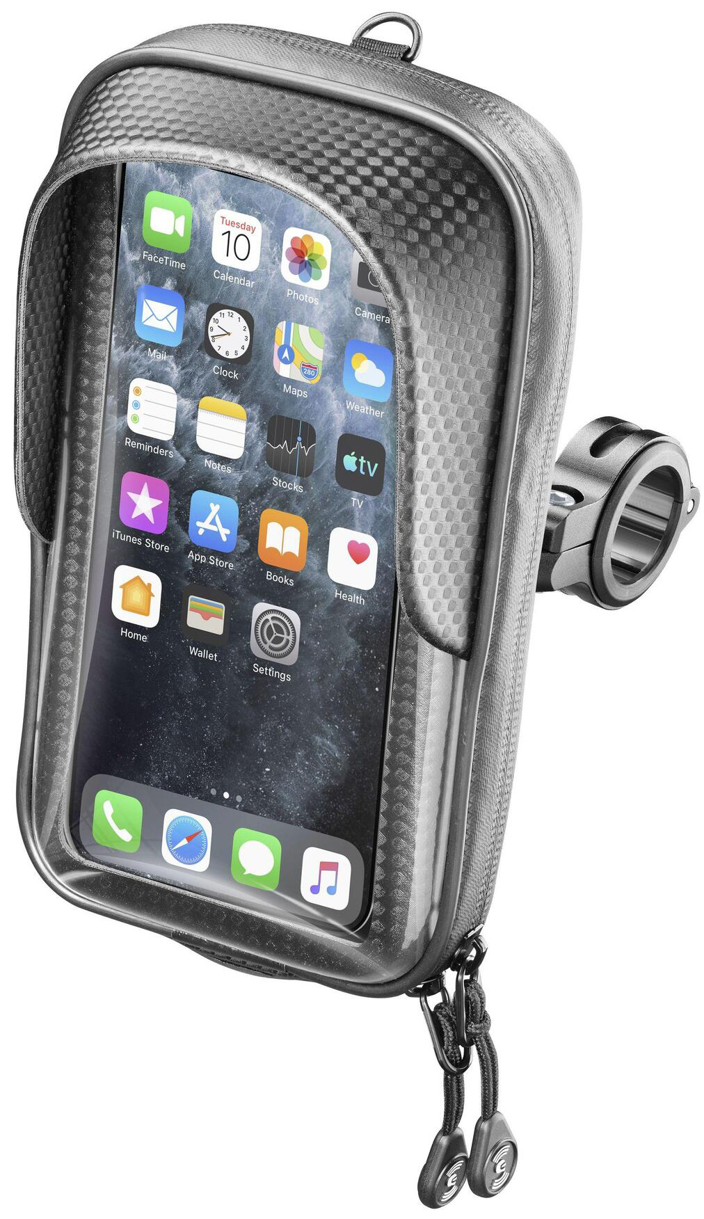 Suport pentru motocicletă Interphone - MasterPro, 6.7'', negru