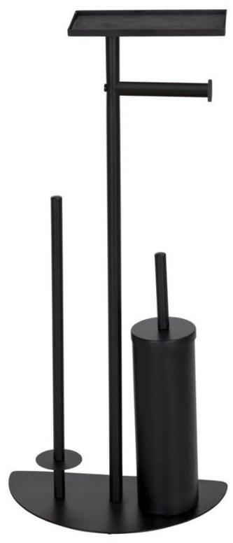 Suport de toaletă 4 în 1 Wenko - Cosenza Neo, 32.5 x 72 x 17.5 cm, negru