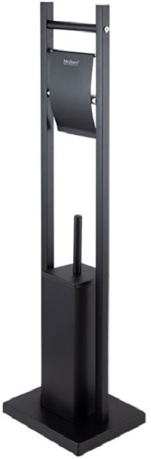 Suport pentru toaletă cu suport și perie Inter Ceramic - 3811MB, negru