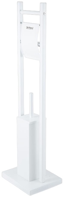 Suport pentru toaletă cu suport și perie Inter Ceramic - 3811MW, alb