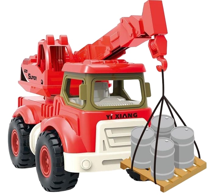 Vehicul de construcții Raya Toys - Macara, roșu