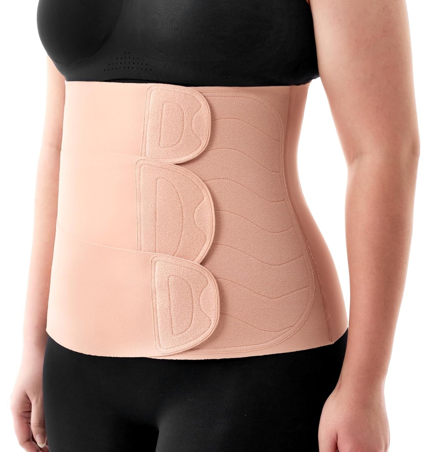 Centură de compresie postnatală Momcozy - Ergowrap, Oyster Pink, mărimea L