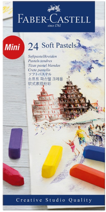 Faber-Castell Goldfaber Dry Crayons - Soft, mini, 24 de culori