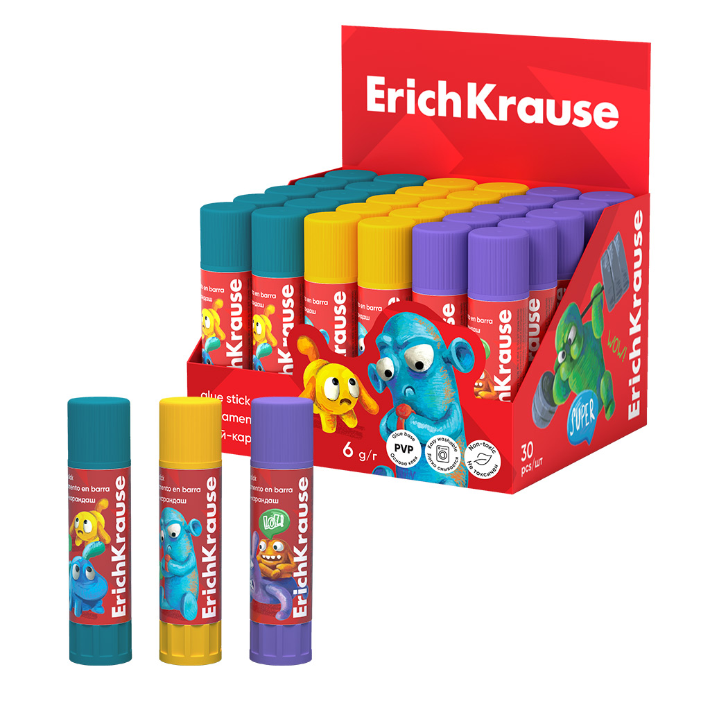 Lipici uscat  Erich Krause Jolly Friends - 6 g, sortiment