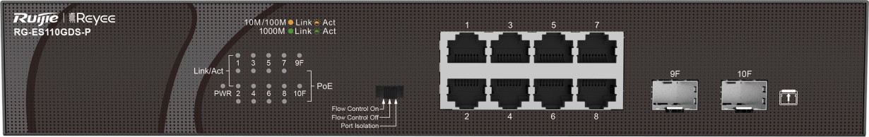 Switch Ruijie - RG-ES110GDS, 10 porturi, negru