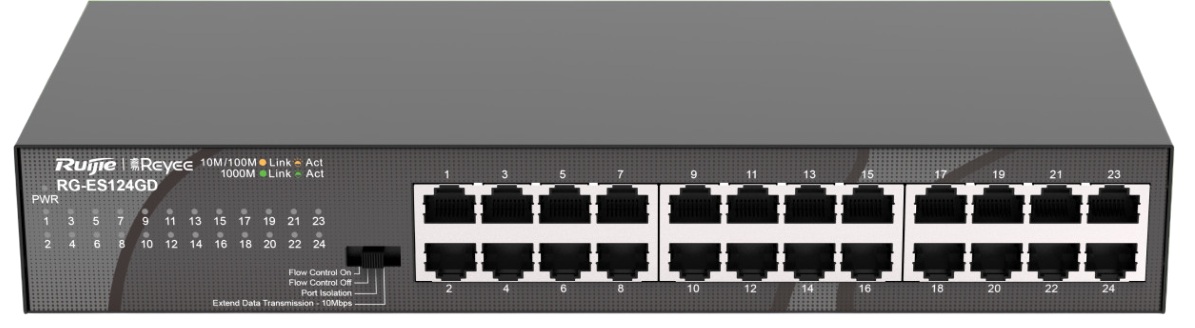 Switch Ruijie - RG-ES124GD, 24 porturi, negru