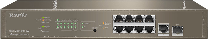 Comutator Tenda - TEG5310P-8-150W, 10 porturi, gri
