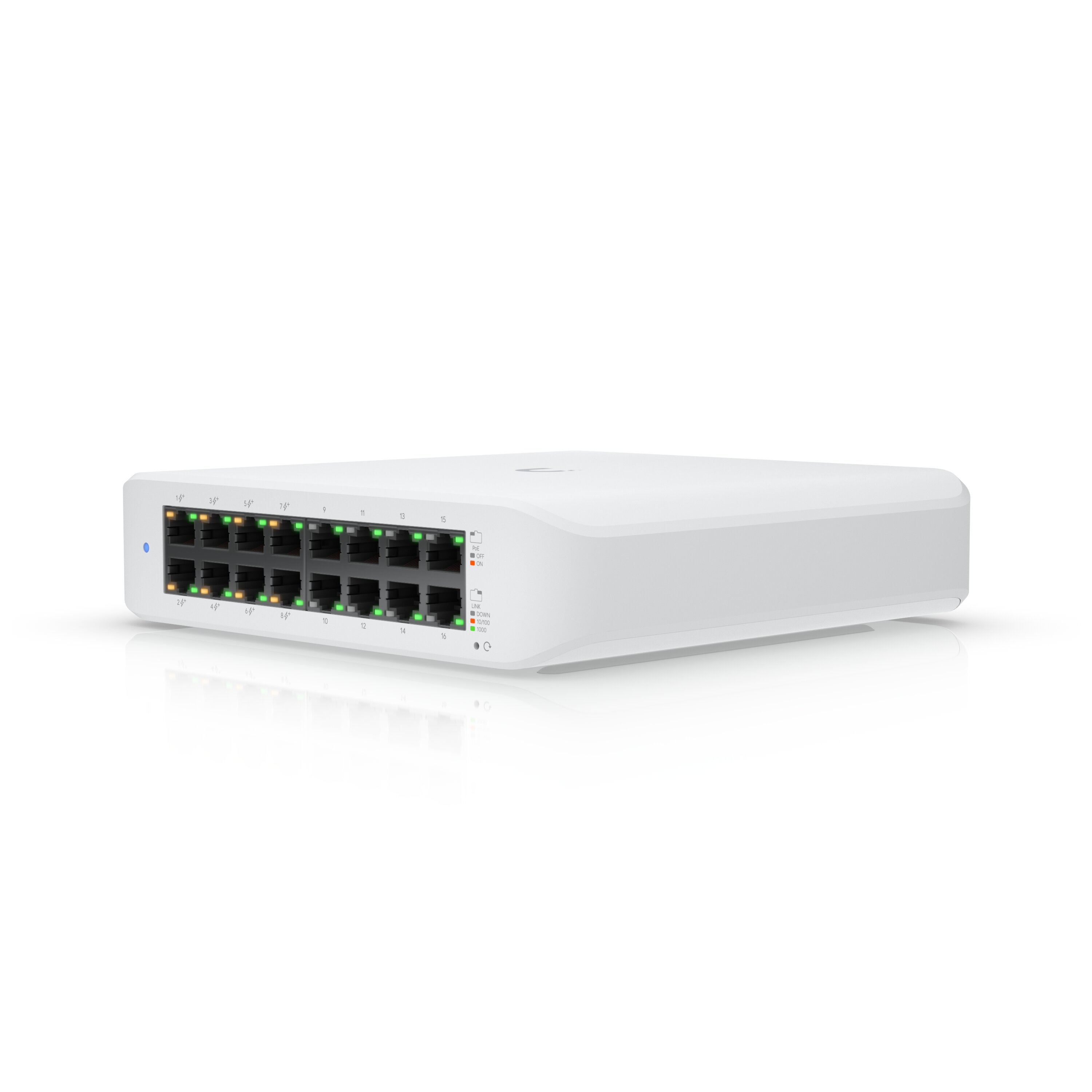 Switch Ubiquiti - Lite 16 PoE, 16 porturi, alb