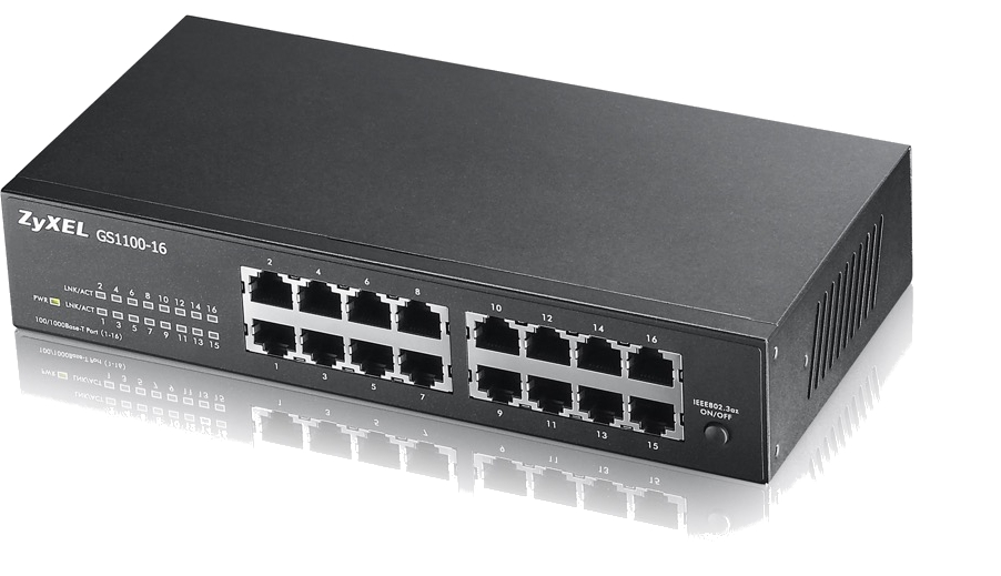 Switch ZyXEL - GS1100-16 v3, 16 porturi, negru