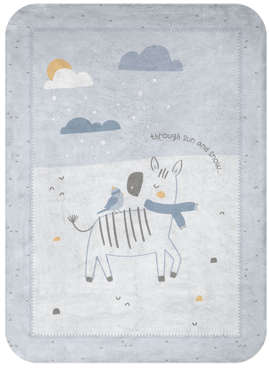 Pătură super moale pentru copii  KikkaBoo - Stripy Friends, 110 x 140 cm
