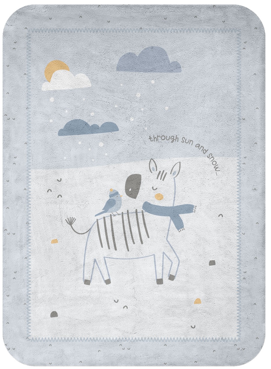 Pătură super moale pentru copii  KikkaBoo - Stripy Friends, 80 x 110 cm