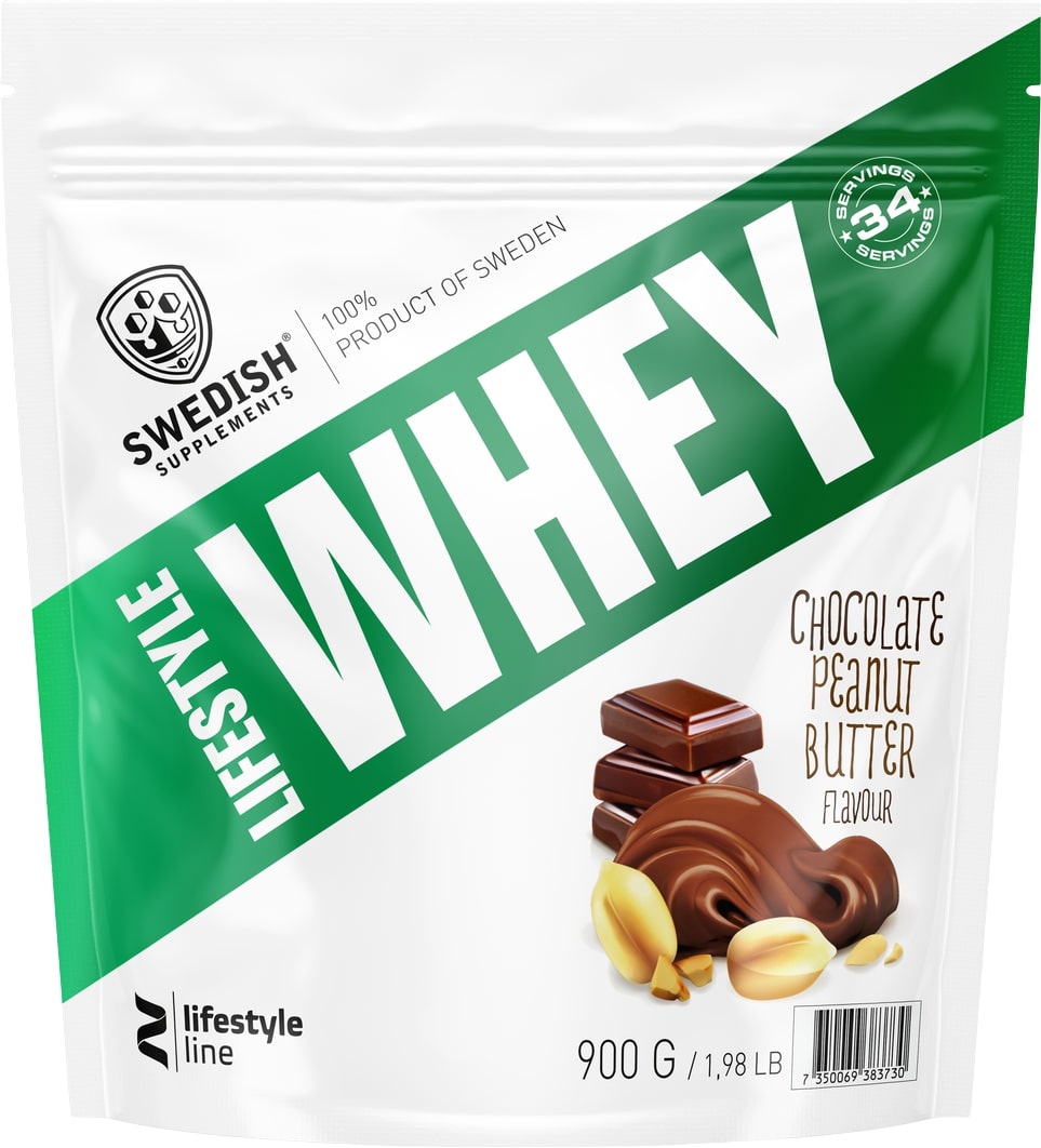 Lifestyle Whey, ciocolată cu unt de arahide, 900 g, Swedish Supplements