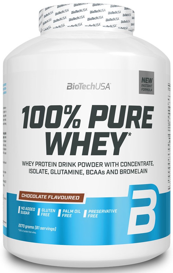 100% Pure Whey, ciocolată, 2270 g, BioTech USA