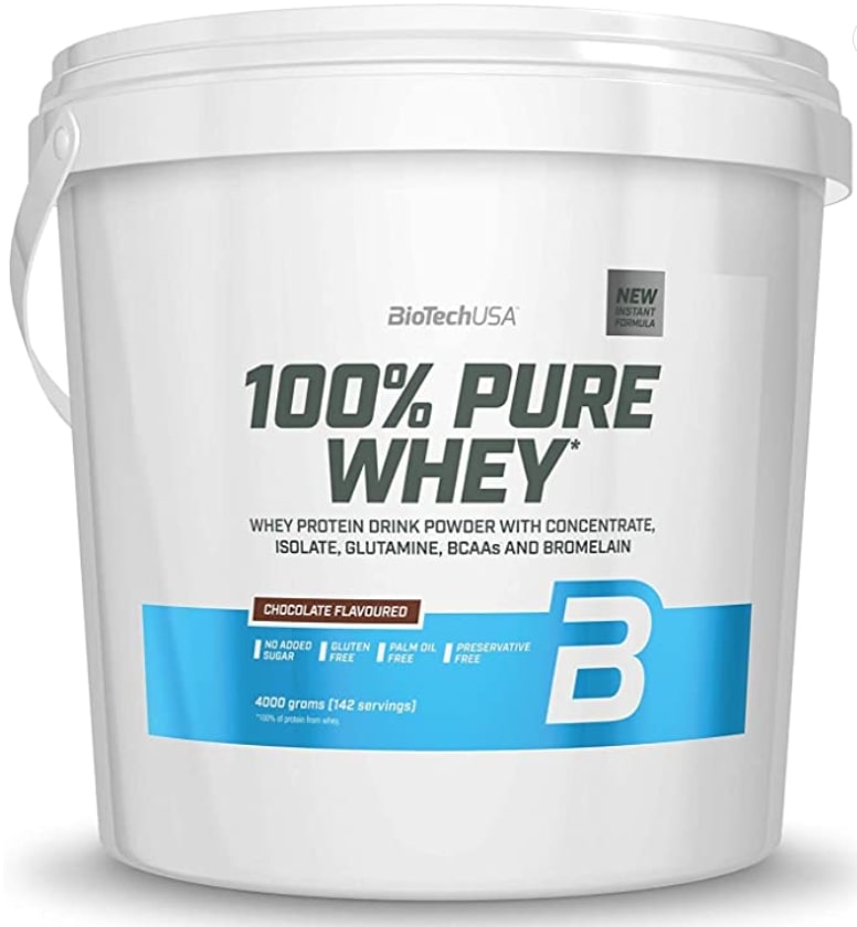 100% Pure Whey, ciocolată, 4000 g, BioTech USA