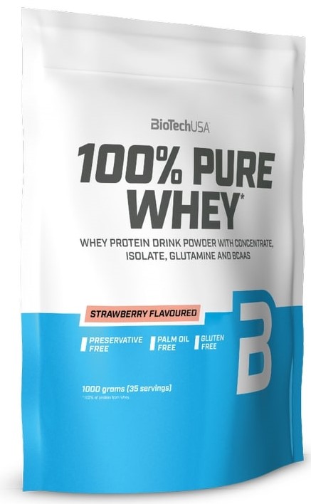 100% Pure Whey, căpșună, 1000 g, BioTech USA